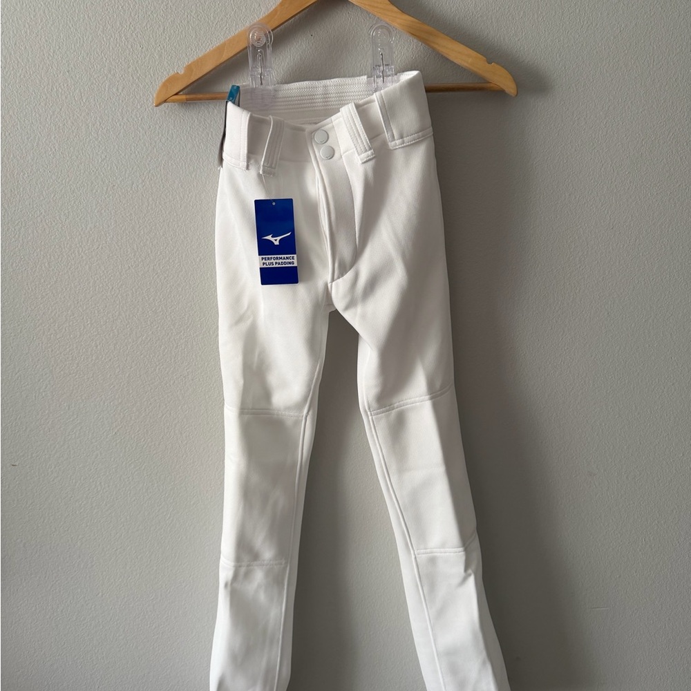 Mizuno Youth Baseball Hemmed Bottom Pants in White